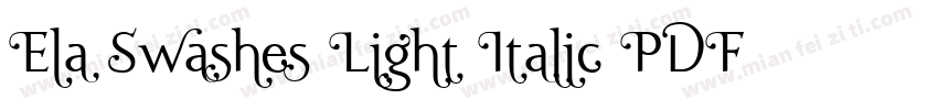 Ela Swashes Light Italic PDF字体转换